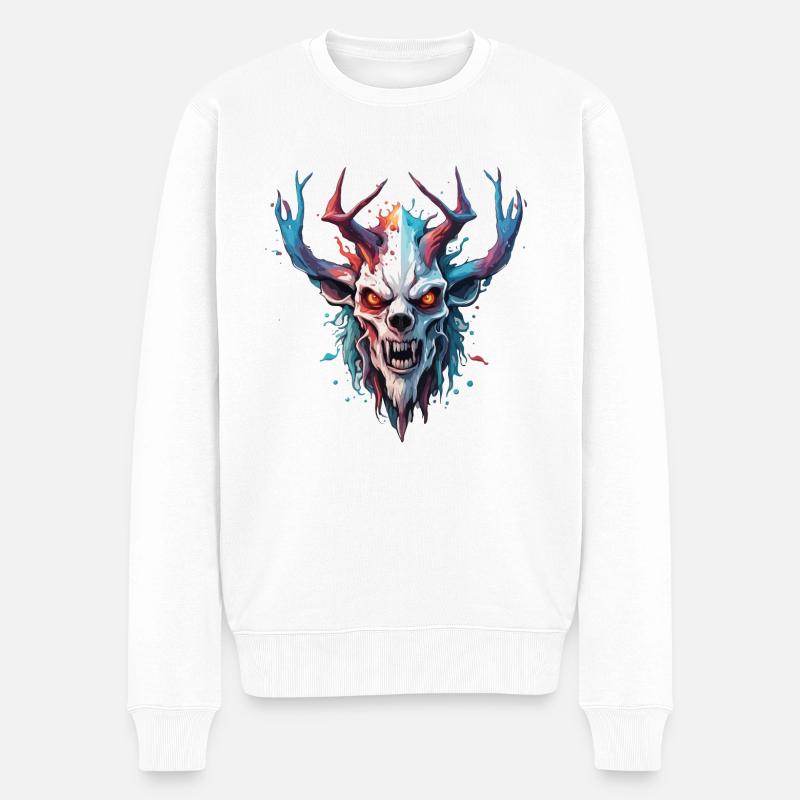 Wendigo / maléfique / Possessif / Horreur - Pull Premium bio Homme - blanc