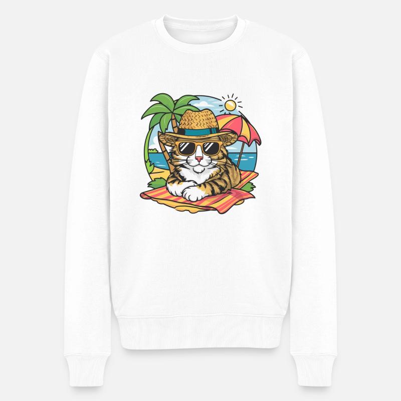 CHAT - Pull Premium bio Homme - blanc