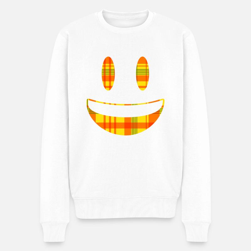 Lächeln - Männer Premium Bio Pullover - Weiß