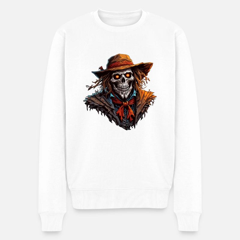 Vogelscheuche / Erntehelfer / Maisfeld / Feld - Männer Premium Bio Pullover - Weiß