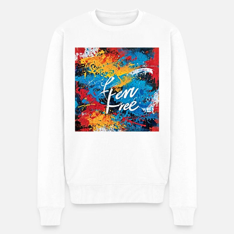 I am free - Pull Premium bio Homme - blanc