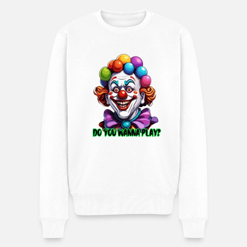 Clown / Cirque / Carnaval / Carnaval / Ludique - Pull Premium bio Homme - blanc