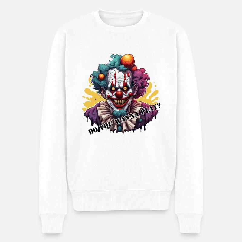 Clown / Cirque / Carnaval / Carnaval / Ludique - Pull Premium bio Homme - blanc