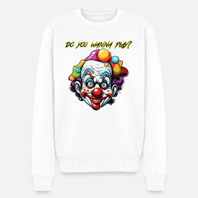Clown / Cirque / Carnaval / Carnaval / Ludique - Pull Premium bio Homme - blanc