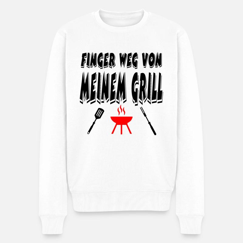 Grillen - Männer Premium Bio Pullover - Weiß
