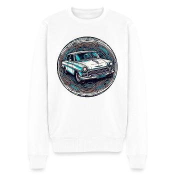 Voiture / Véhicule / Voiture de tourisme / Mobile / Ancienne / Conduite - Pull Premium bio Homme - blanc - Devant - Thijin (182cm)