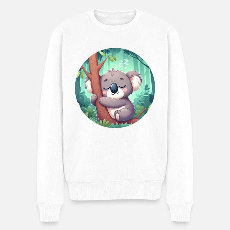 Koala heureux Koala Ours Koala - Pull Premium bio Homme - blanc