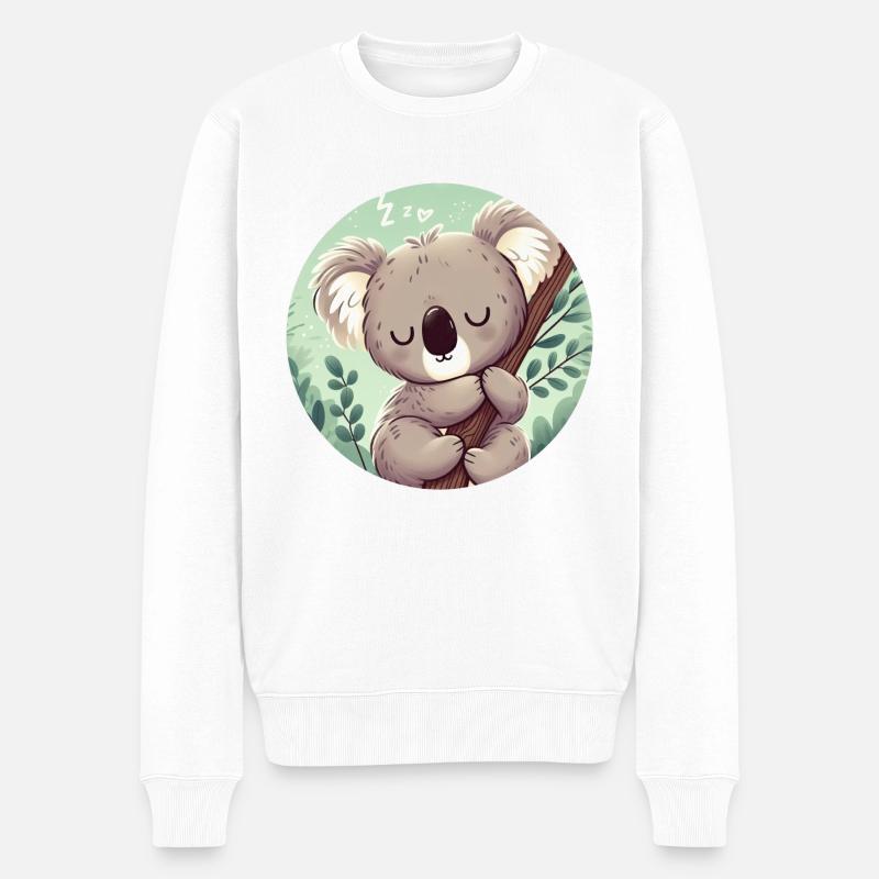 glücklicher Koalabär Koala - Männer Premium Bio Pullover - Weiß