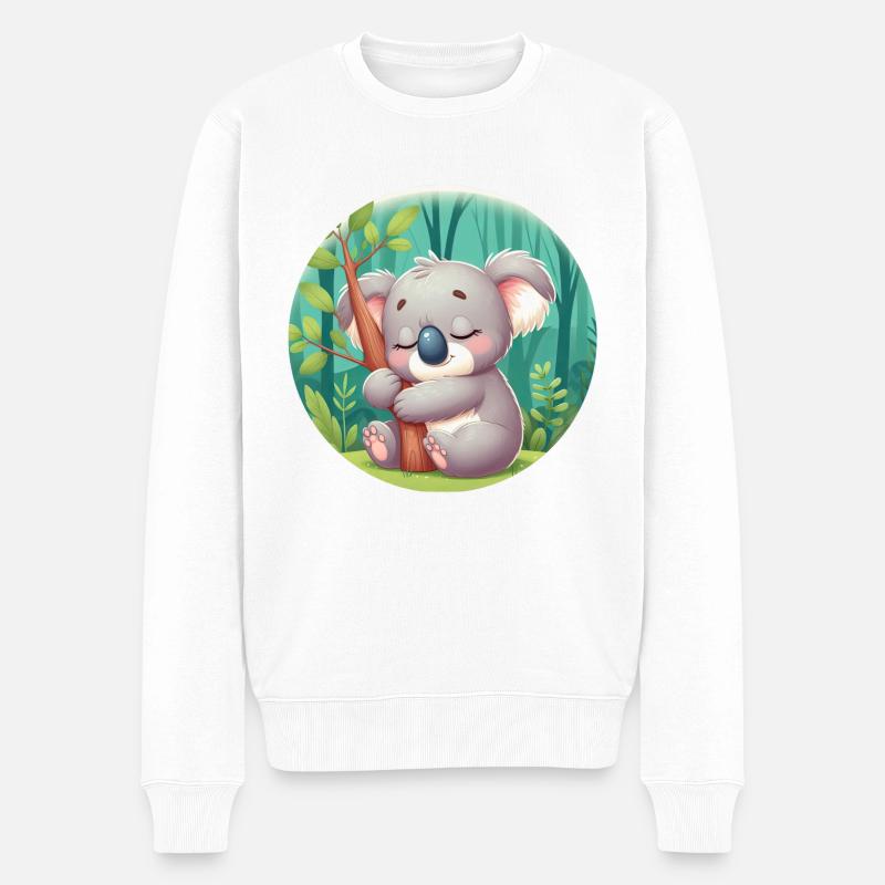 glücklicher Koalabär Koala - Männer Premium Bio Pullover - Weiß