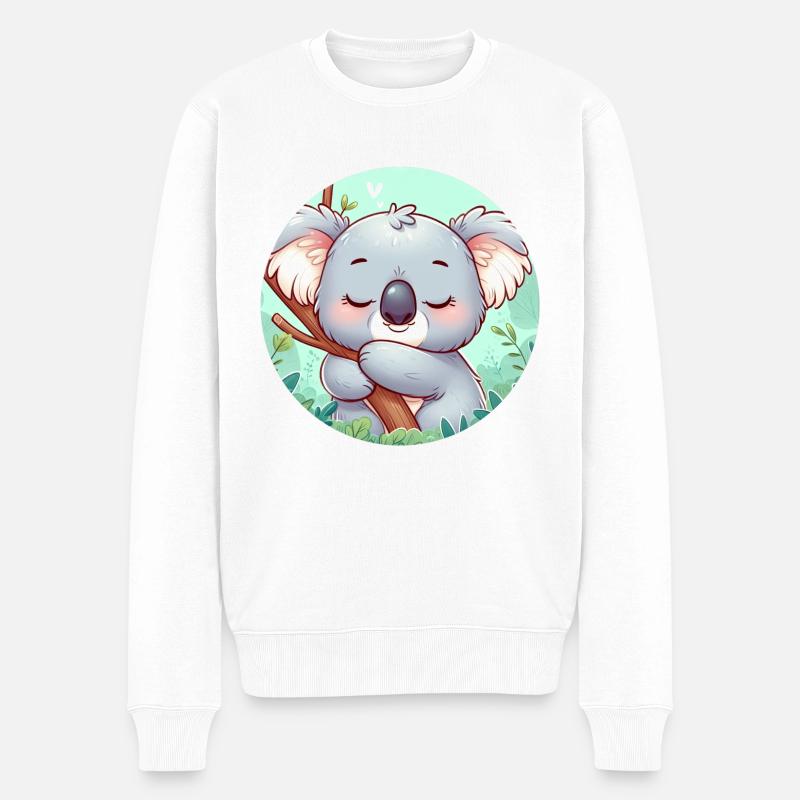Koala heureux Koala Ours Koala - Pull Premium bio Homme - blanc