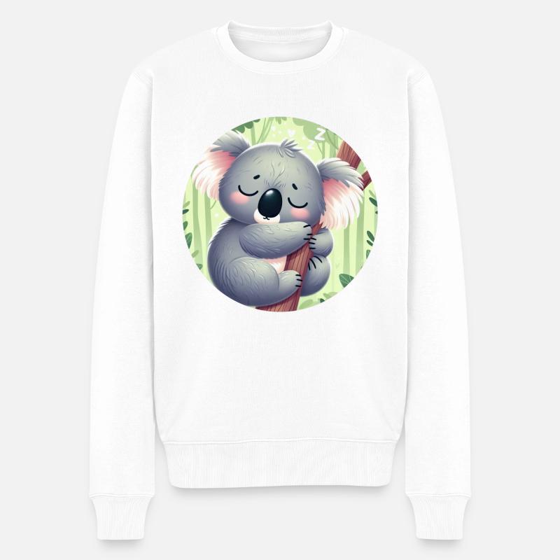 glücklicher Koalabär Koala - Männer Premium Bio Pullover - Weiß