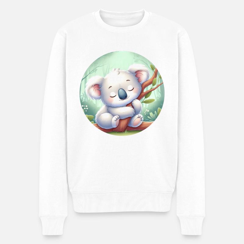 glücklicher Koalabär Koala - Männer Premium Bio Pullover - Weiß