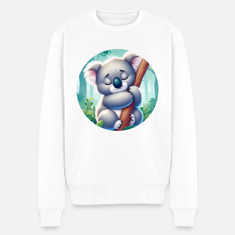 glücklicher Koalabär Koala - Männer Premium Bio Pullover - Weiß