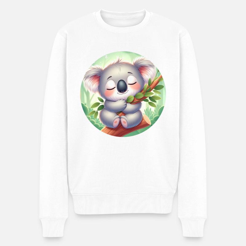 Koala heureux Koala Ours Koala - Pull Premium bio Homme - blanc