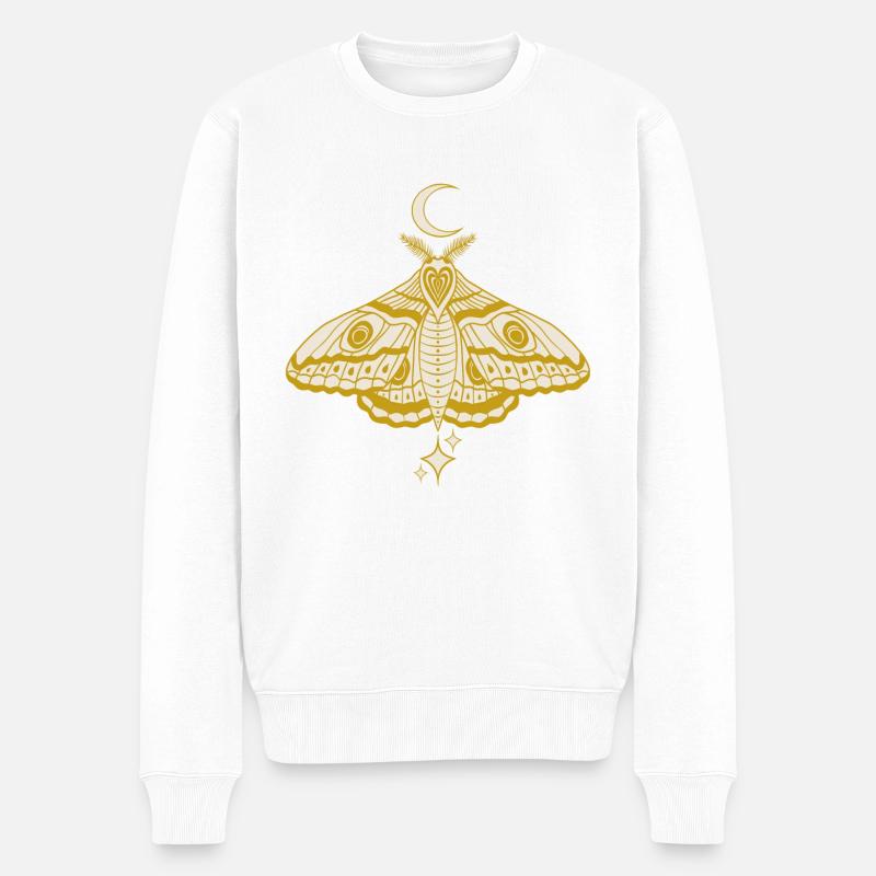 Hexenhafte niedliche himmlische Motte - Männer Premium Bio Pullover - Weiß