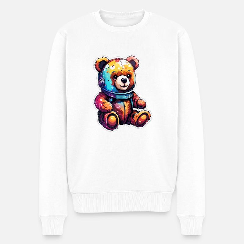 Teddybär / Kuscheltier / Stofftier / Geschenkidee - Männer Premium Bio Pullover - Weiß