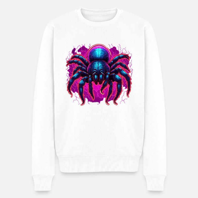 Spinne / Netz / Haustier / Kriechtier / Achtbeiner - Männer Premium Bio Pullover - Weiß
