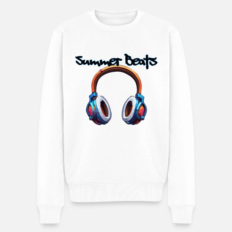 Kopfhörer / Audio / Musik / Klang / cool - Männer Premium Bio Pullover - Weiß
