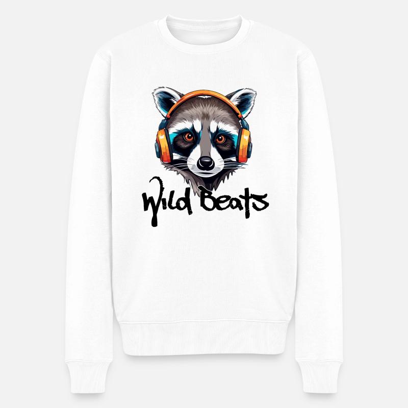 Kopfhörer / Audio / Musik / Klang / cool - Männer Premium Bio Pullover - Weiß