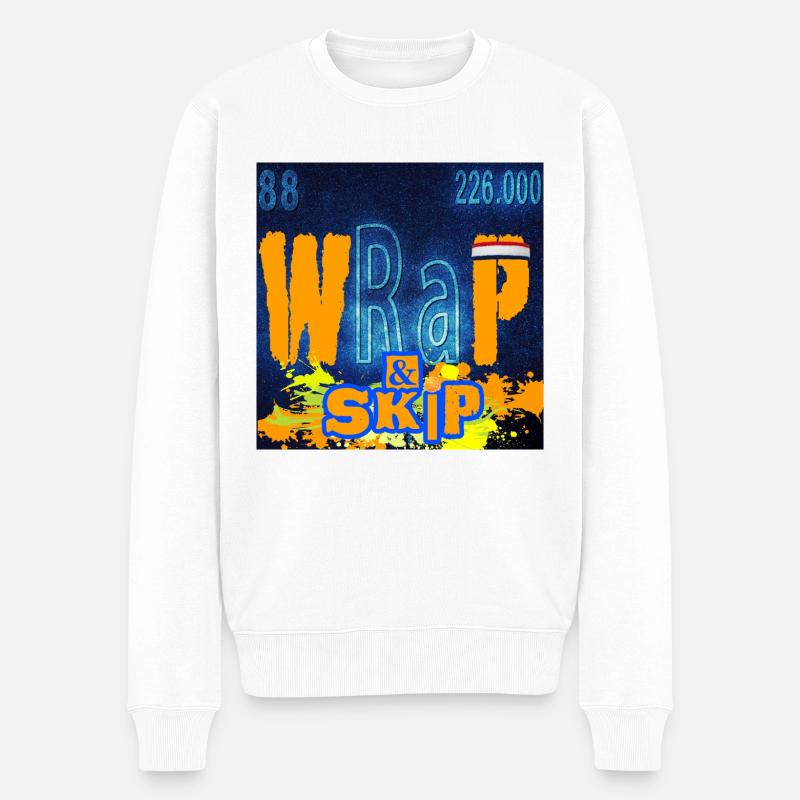 "WRAP & SKIP" design by ALLEYHOP - Pull Premium bio Homme - blanc