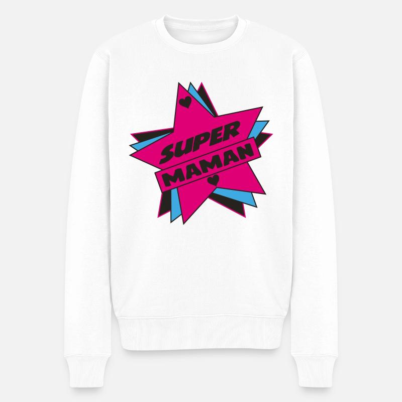 Super Mama - Männer Premium Bio Pullover - Weiß