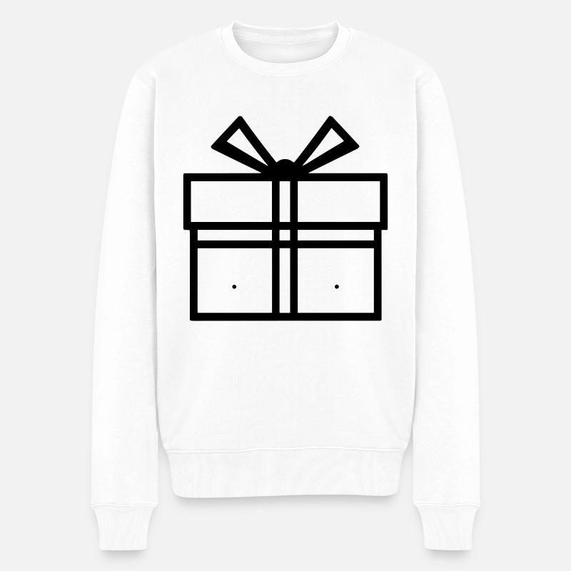Kleine Geschenkbox - Männer Premium Bio Pullover - Weiß
