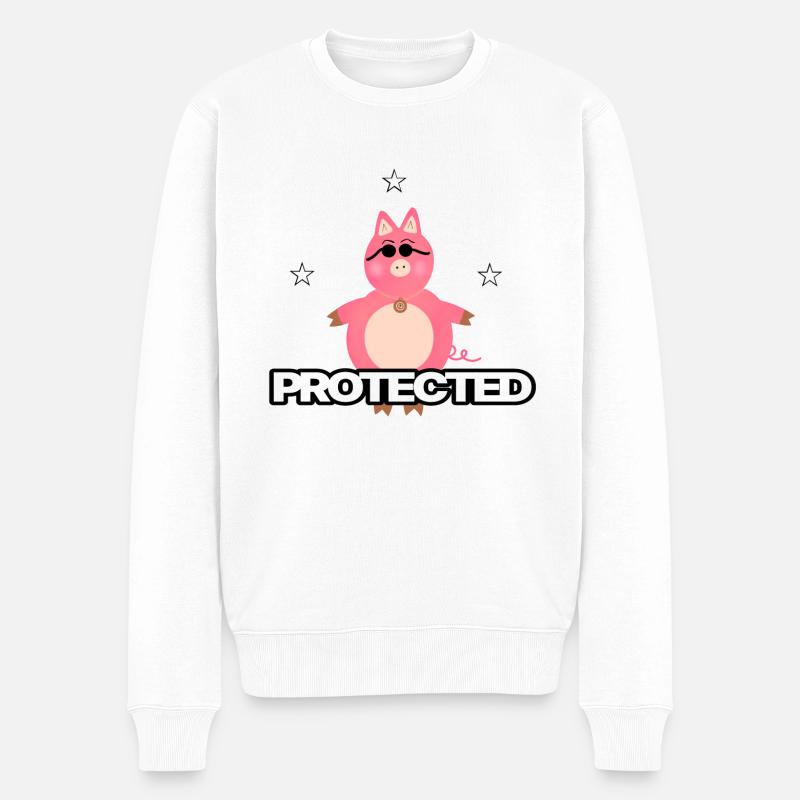 Cochon drôle rose - Pull Premium bio Homme - blanc