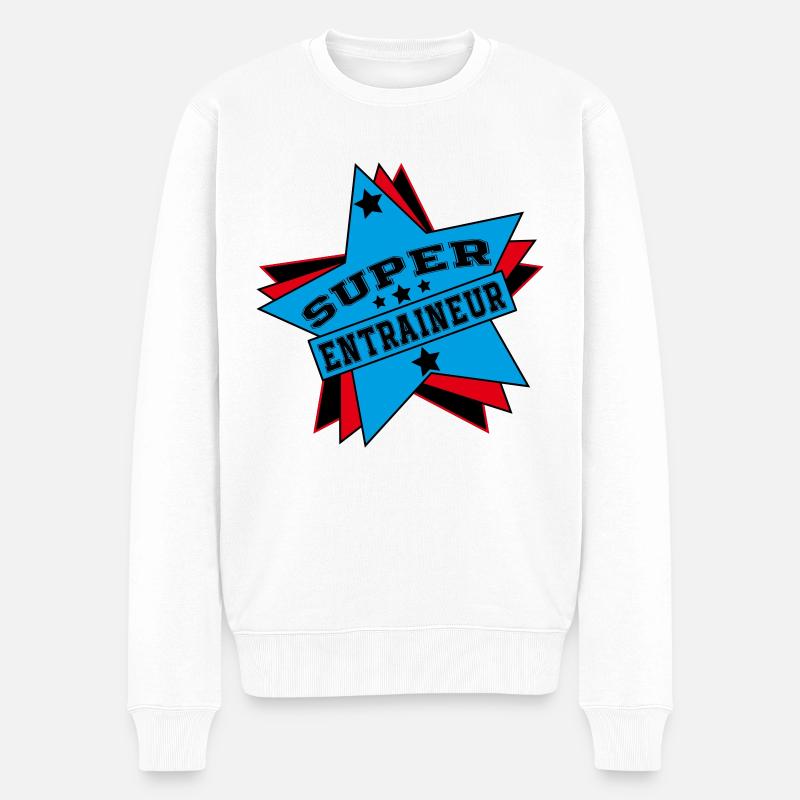 Super TRAINER 120g - Männer Premium Bio Pullover - Weiß