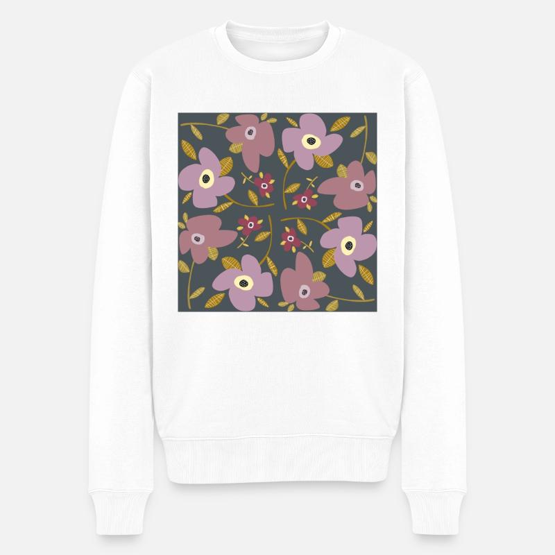 Motif de fleurs - Pull Premium bio Homme - blanc