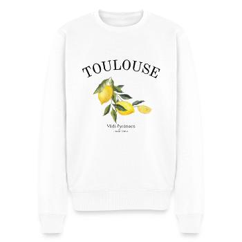 Toulouse - Frankreich - Souvenir - Reise - Männer Premium Bio Pullover - Weiß - Vorne - Thijin (182cm)