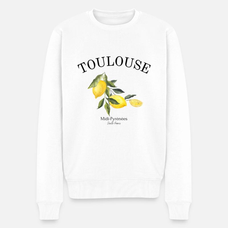 Toulouse - Frankreich - Souvenir - Reise - Männer Premium Bio Pullover - Weiß