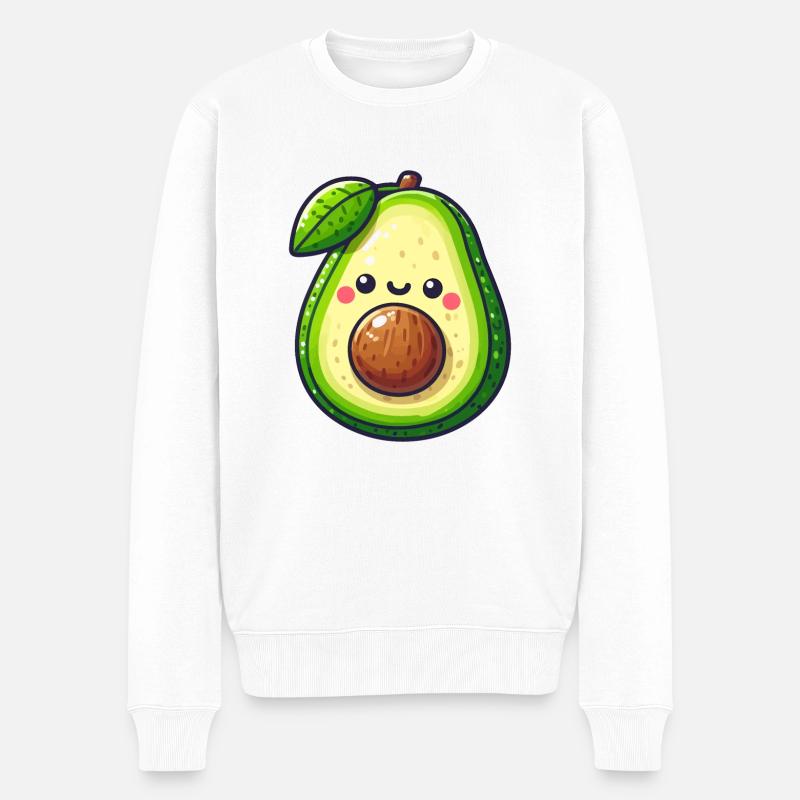 Süße Avocado - Männer Premium Bio Pullover - Weiß