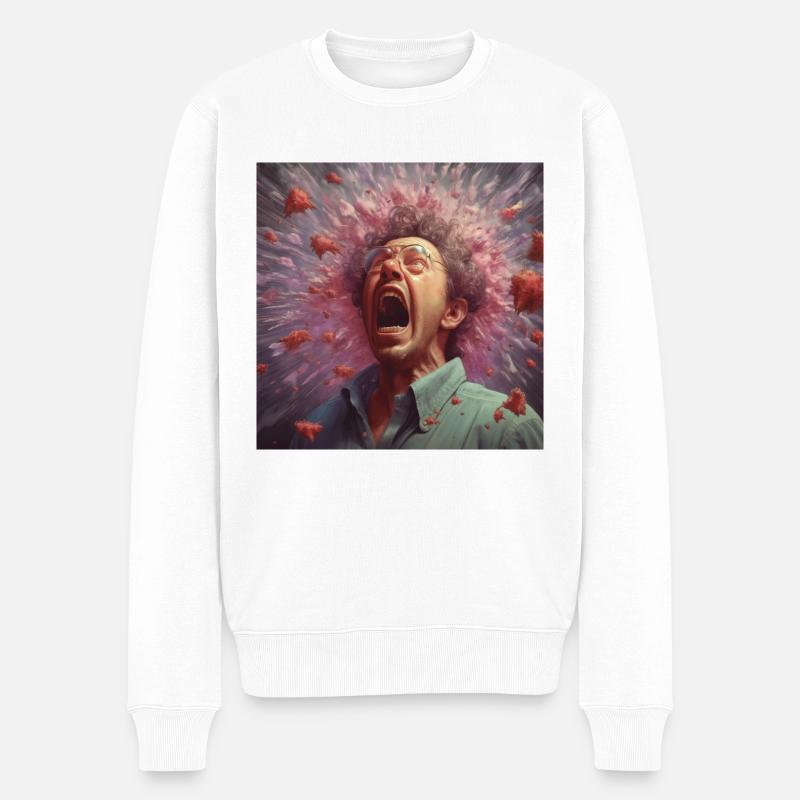 Les bactéries volent en éternuant - Pull Premium bio Homme - blanc