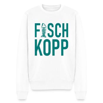 Fischkopp Fisch Fischkopf Küste Angler Fischer - Männer Premium Bio Pullover - Weiß - Vorne - Thijin (182cm)