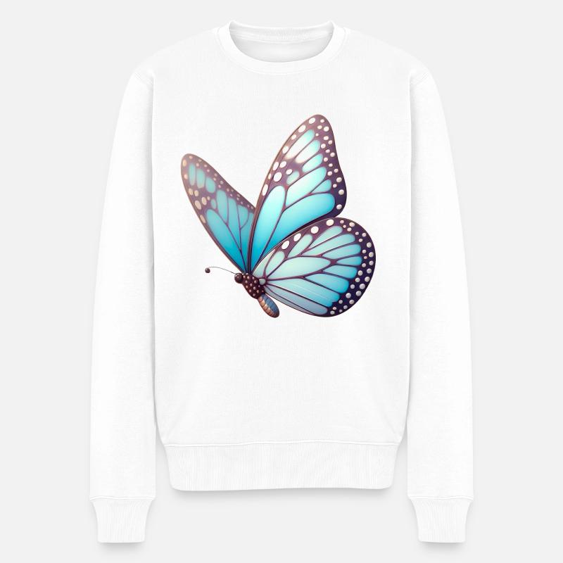 Papillon - Geflogene Leichtigkeit - Männer Premium Bio Pullover - Weiß