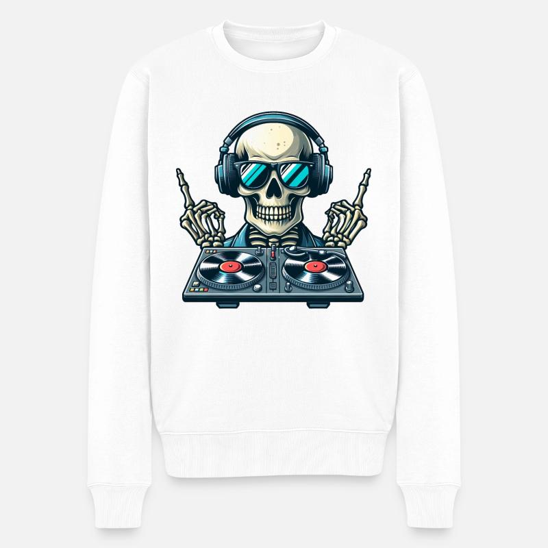 Squelette de DJ - Pull Premium bio Homme - blanc