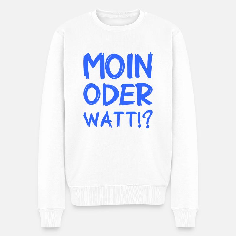 Moin oder Watt? - Männer Premium Bio Pullover - Weiß