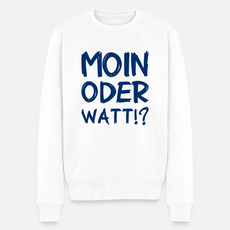 Moin oder Watt? - Männer Premium Bio Pullover - Weiß