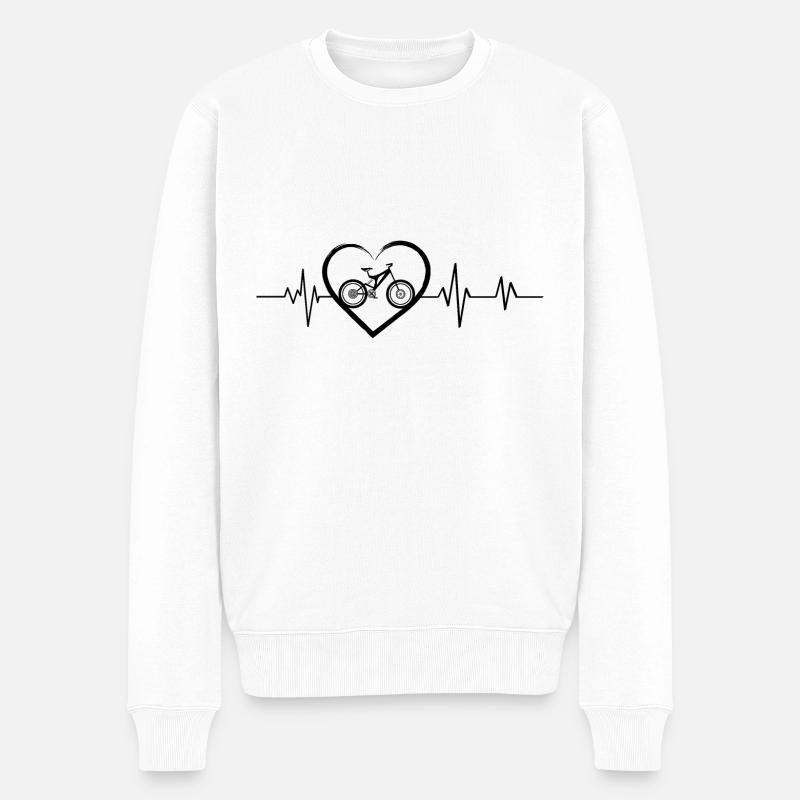 battement de cœur vélo - Pull Premium bio Homme - blanc