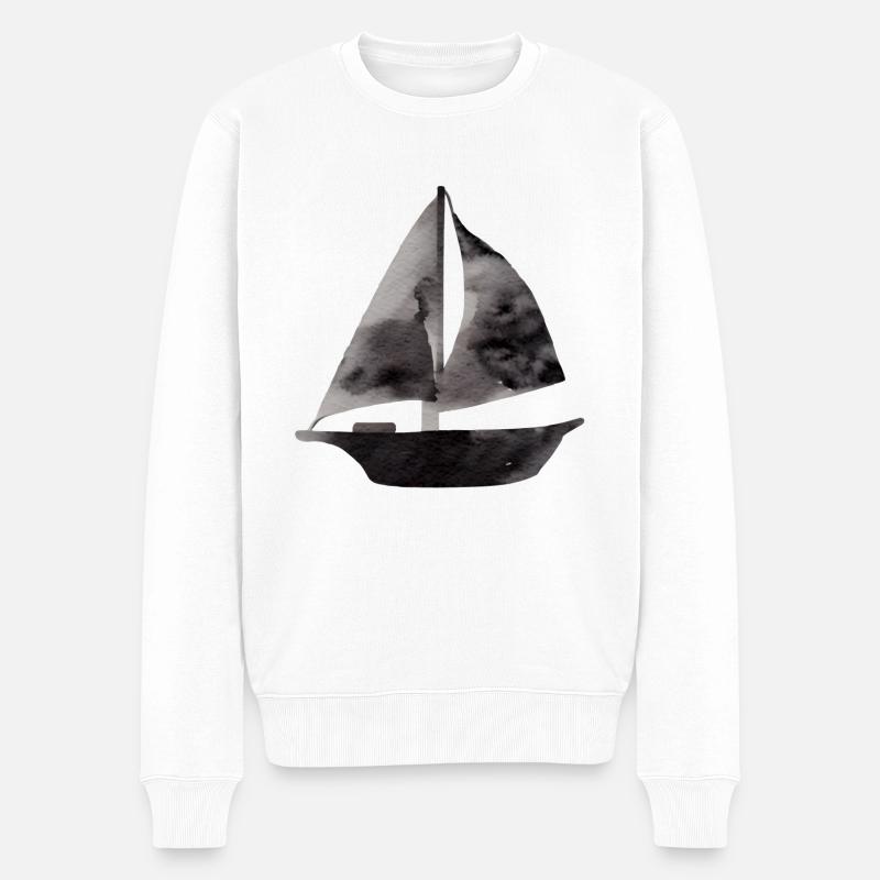 Segelsport Segelboot Segler Segelschiff Segeln - Männer Premium Bio Pullover - Weiß