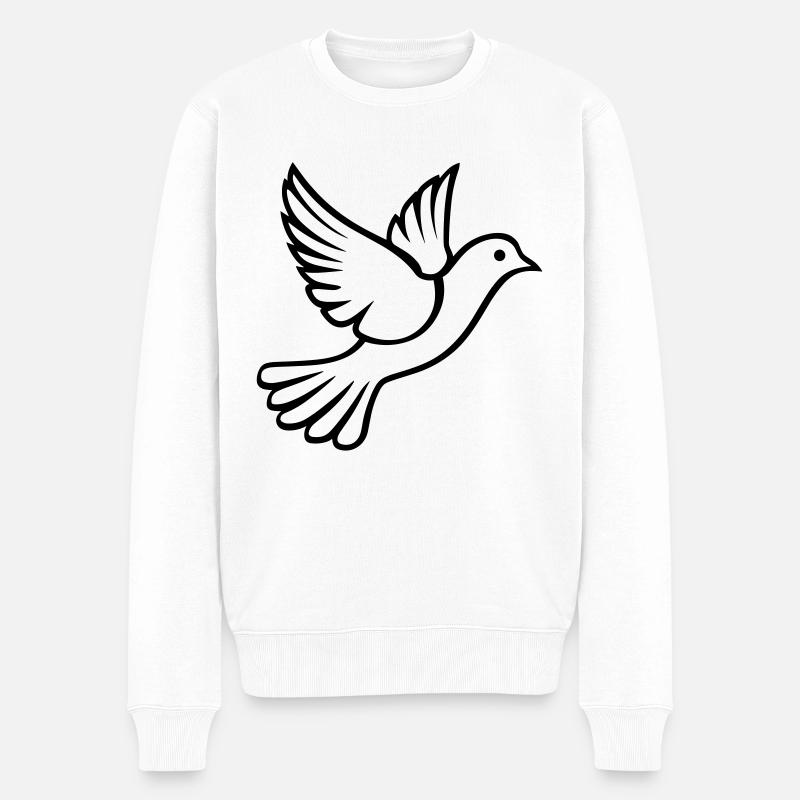 Taube - Männer Premium Bio Pullover - Weiß