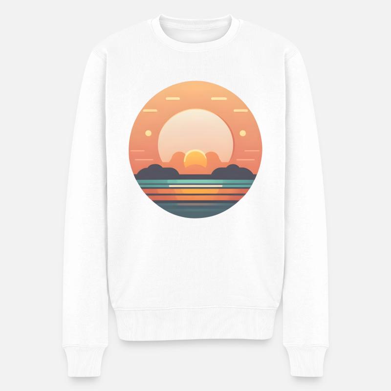 Sonnenuntergangs-Serenade - Männer Premium Bio Pullover - Weiß