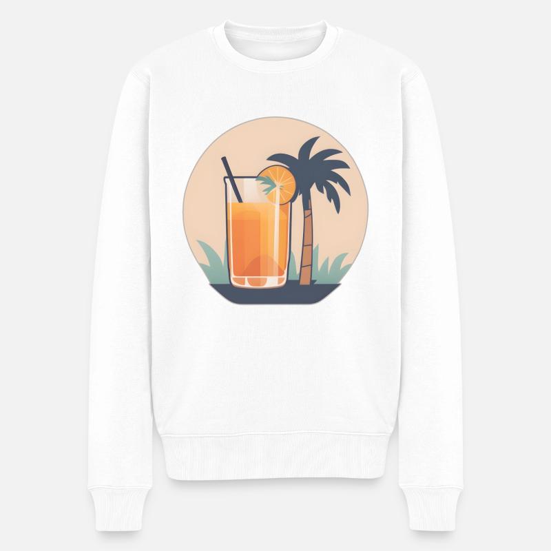 Tropischer Genuss - Männer Premium Bio Pullover - Weiß