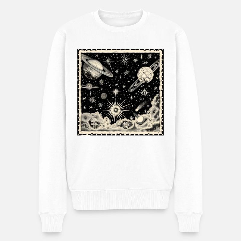 Kosmische Sterblichkeit - Männer Premium Bio Pullover - Weiß