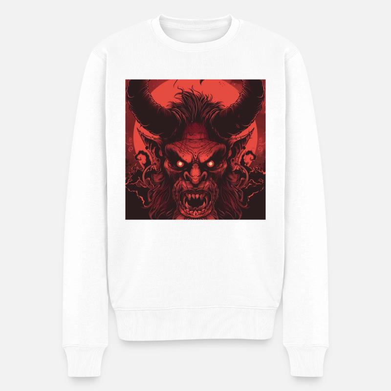 Zorn des Krampus - Männer Premium Bio Pullover - Weiß