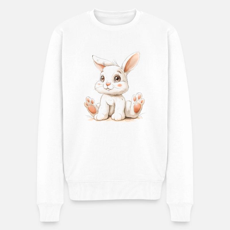 Mein Hase - Männer Premium Bio Pullover - Weiß