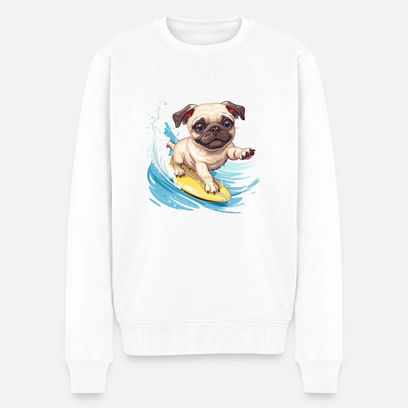 Surf bouledogue - Pull Premium bio Homme - blanc