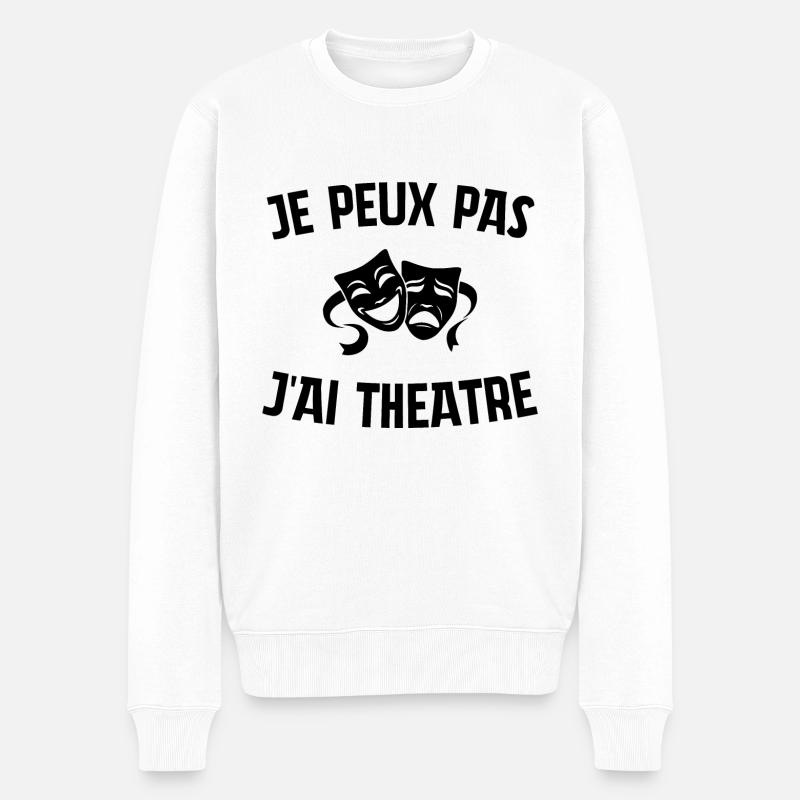 J'Peux Pas J'ai Théâtre - Pull Premium bio Homme - blanc