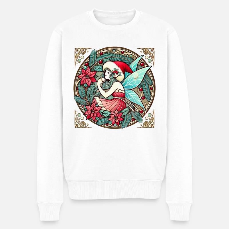 Weihnachtsfee - Männer Premium Bio Pullover - Weiß