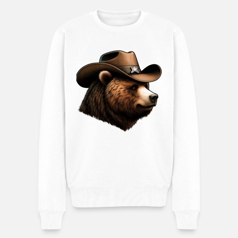 Ours Cherif - Pull Premium bio Homme - blanc